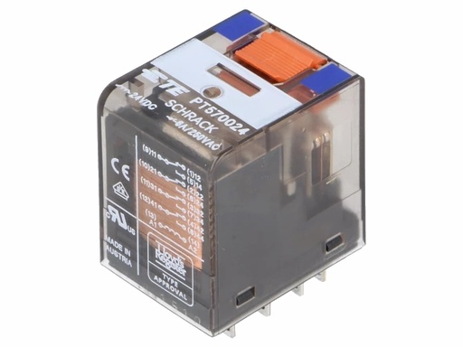 [H15081] Heavy duty relæ - 24VDC / 6A, 4 x skifte (4PDT)