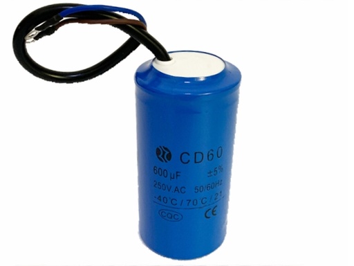 [H34553] MOTOR start kondensator - 600uF / 250Vac m. ledn. (CD60)