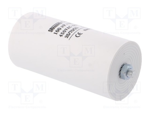 [H61671] MOTOR start kondensator - 100uF / 450Vac   Ø60x120mm