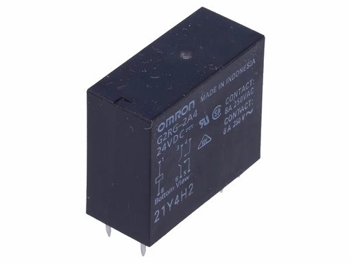 [H61070] Vertikalt relæ - 24VDC / 8A, 2 x slutte (DPST-NO)