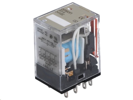 [H13690] Heavy duty relæ - 24VDC / 5A, 4 x skifte (4PDT)