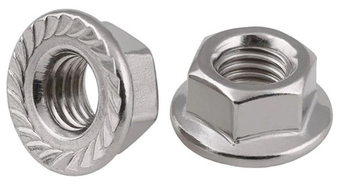 [H54676] Møtrik m. flange - M3, Forzinket stål, H=4mm (25 stk.)