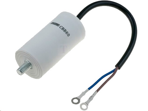 [H31703] MOTOR kondensator - 20uF / 450V, M8 forskruning, Ledning