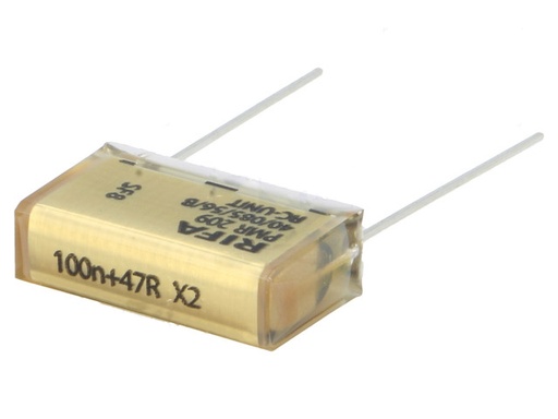 [H54613] X2 RC filterkondensator - 100nF + 100ohm 250VAC (20,3mm)