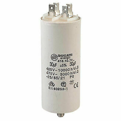 [H29898] MOTOR kondensator - 30uF / 425V, M8 forskruning, Spadestik