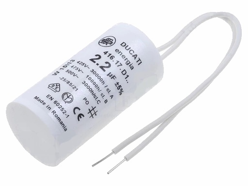 [H63486] MOTOR kondensator - 2,2uF / 475V, Ledning