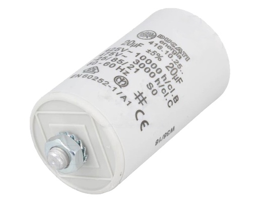 [H60833] MOTOR kondensator - 20uF / 475V, Spadestik