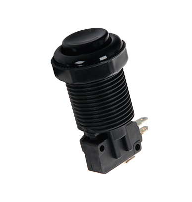 [H60835] Arkade trykkontakt med mikroswitch - Off-(On), Sort