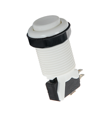 [H60849] Arkade trykkontakt med mikroswitch - Off-(On), Hvid