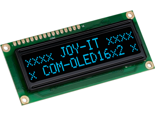 [H62744] OLED 16x2 display - Blå på sort, 5V, 6800,8080,SPI