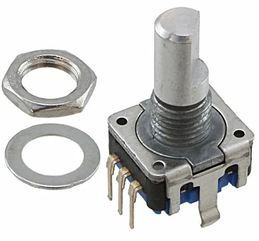 [H52936] Rotary Encoder - 15 trin, trykknap funk., 20mm (6mm D-aksel)