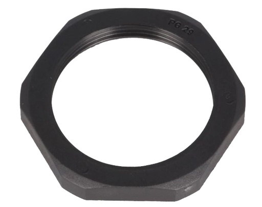 [H61436] Møtrik til PG29 gennemføring, sort polyamid