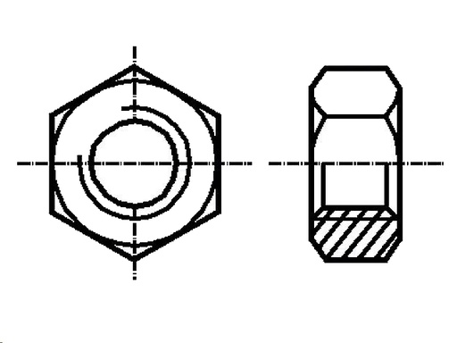 [H53381] Møtrik, sekskantet - M2 (25 stk.)