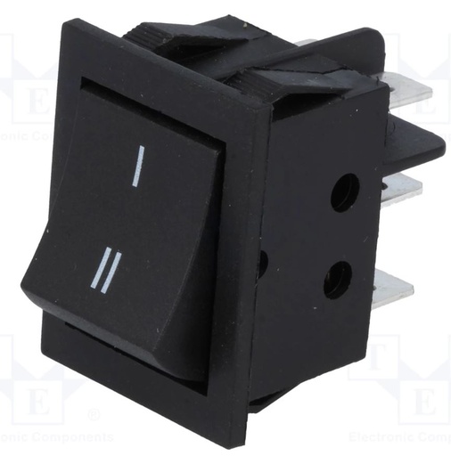 [H61059] Vippekontakt - 2P ON-ON 15A/250V, 6,3mm spadeterm, Sort I-II