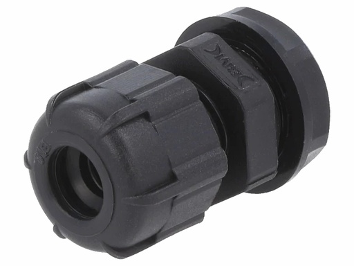 [H63948] Kabelgennemføring - M12, IP68, Sort (3-6,5mm)
