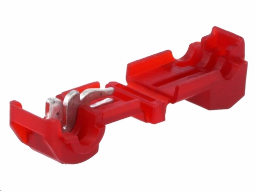 [H53848] Strømtyv m. 6,35mm spadefatning - For 0,3-0,8mm² ledn., Rød