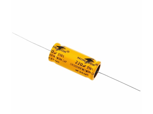 [H12294] Bipolær elektrolytkond. - 220uF 35Vac/100Vdc, aksial (±10%)