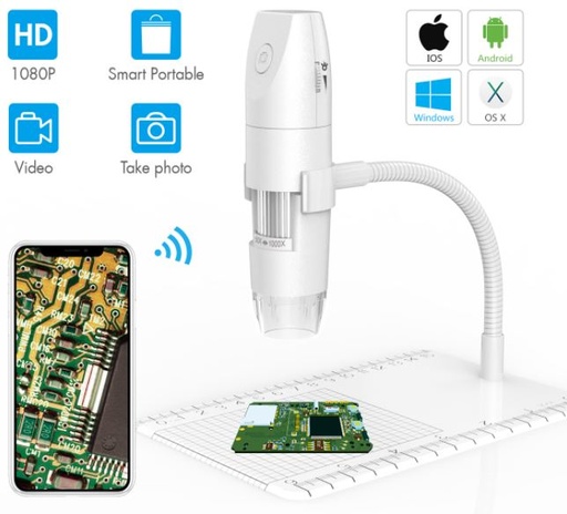 [H19537] WiFi mikroskop - 2MP, 1000X, 8 LED, App (IOS, Android, PC)