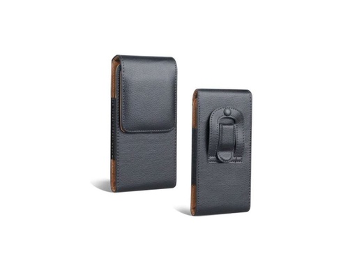 [H36465] Bæltetaske til smartphone - PU læder, Sort (maks. 5,8")