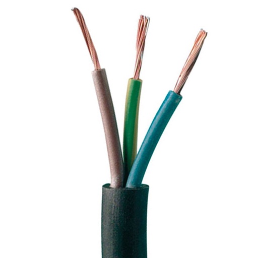 [5732002588-1] Lampeledning Rund Sort 3x0,75mm² - pr. meter
