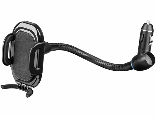 [H38189] Universal mobil svanehalsholder m. USB ladestik - 5V / 1A