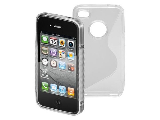 [H37517] TPU cover til iPhone 4/4s - Side Grip, Transparent
