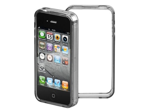 [H37520] TPU bumper til iPhone 4/4s - Side Grip, Sort