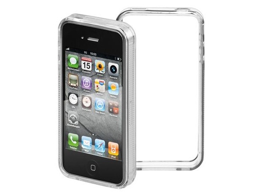 [H37521] TPU bumper til iPhone 4/4s - Side Grip, Transparent