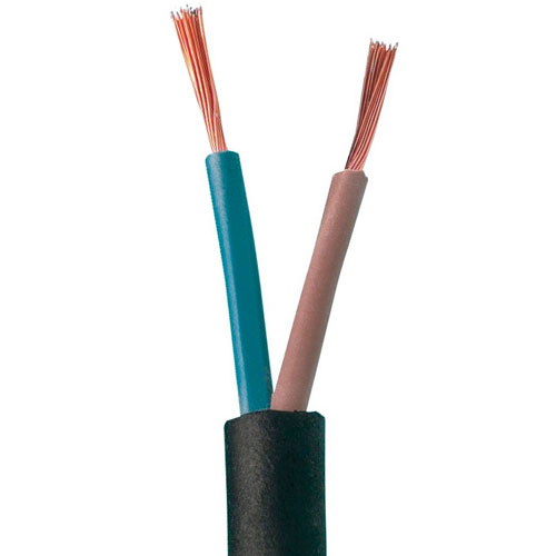 [5732003105-1] Lampeledning Rund Sort 2x1mm² - pr. meter