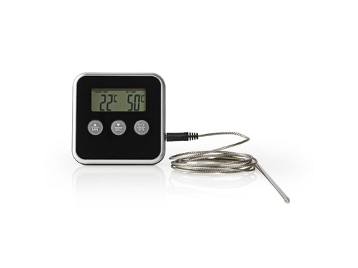 [H53435] Stegetermometer - 0-250 °C, Digitalt Display, Timer-Sort
