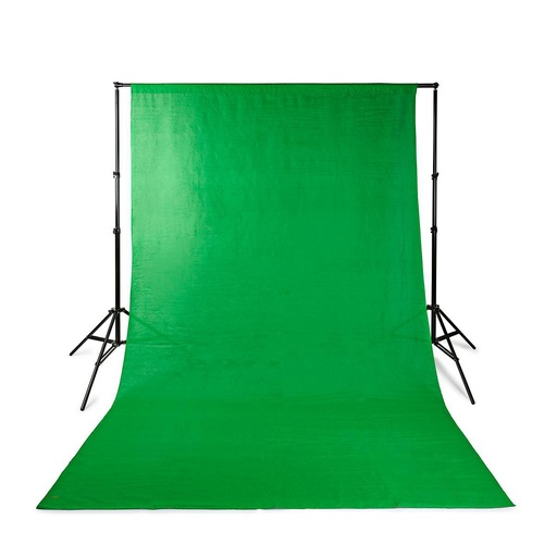 [H33057] Foto baggrundslærred - 3 x 2m, Grøn (inkl. stativer og bom)