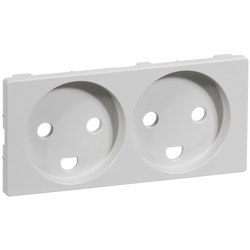 [1017048737] Fuga Afdækning f. stikkontakt 2M. m.Jord Lysegrå