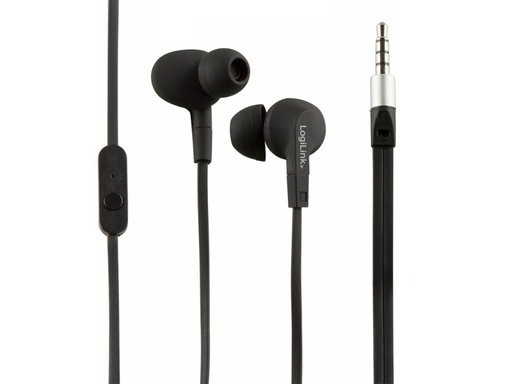 [H49259] In-ear stereo headset m. mikrofon - Vandtæt (IPX6) Sort