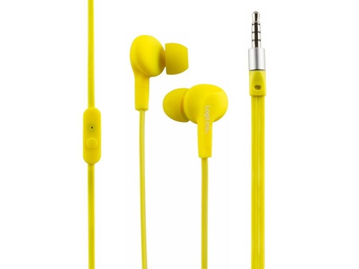 [H49260] In-ear stereo headset m. mikrofon - Vandtæt (IPX6) Neon Gul