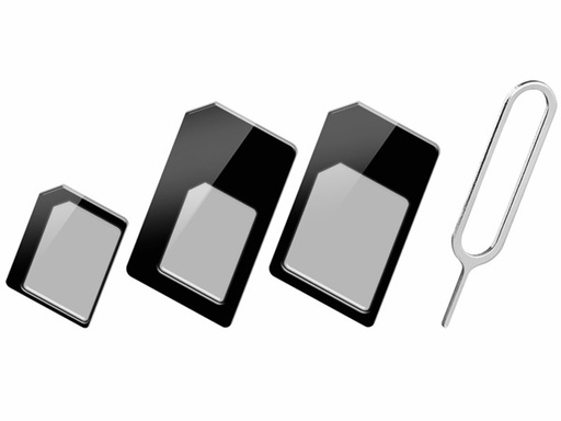 [H12715] Simkort adaptersæt - 3-i-1 (nano/mikro/SIM format)