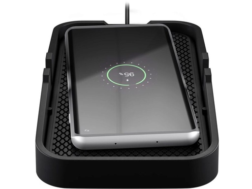 [H63394] Trådløs QI oplader - Silikonebase, 15W, Sort