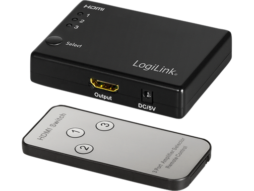 [H64407] HDMI switch, 3x1-Port, 1080p/60 Hz, HDCP, CEC, RC