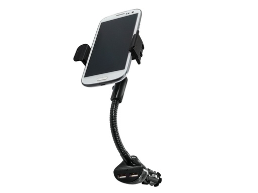 [H41831] Svanehals billader/holder til smartphone - 2 x usb