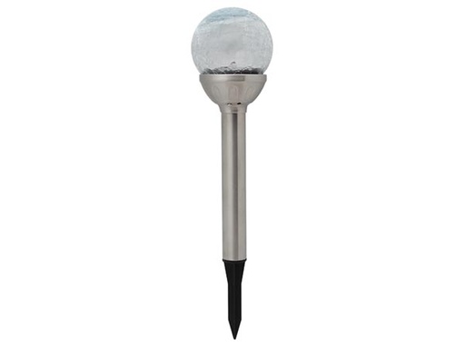 [H43368] Solcellelampe m. rustfri stålspyd