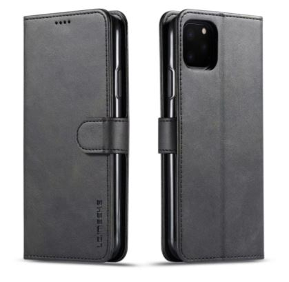 [H22796] Læder flipcover m. kortholder - Til iPhone X / XS, Sort