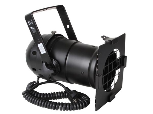 [H18709] PAR46 lampehus - Sort, E27, spiralkabel m. stik