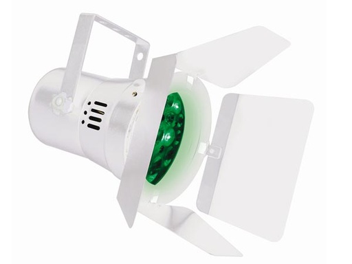 [H36429] PAR36 RGB LED pinspot - 12 x 1W LEDs, HVID m. skyggeklapper