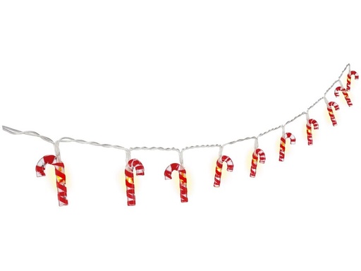 [H63092] LED lyskæde - 10 x "Slikstokke" (1,2m)
