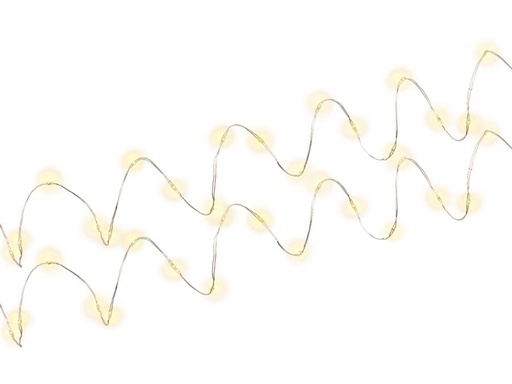 [H57960] LED lyskæde - 2 x 20 LEDs, varm hvid, timer (1,05m)