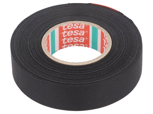 [H56364] Lærredstape - 19mm bred / 160µm, Sort (25m)