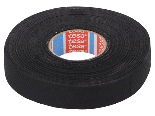 [H56374] Lærredstape - 19mm bred / 320µm, 150°C, Sort (25m)