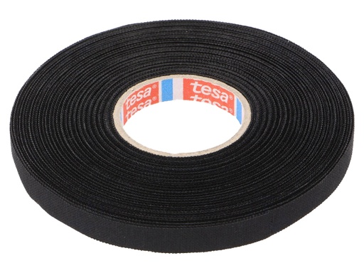 [H56399] Lærredstape - 9mm bred / 320µm, 150°C, Sort (25m)