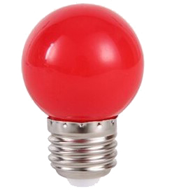 [H35592] G45 LED pære - 230VAC / 3W, E27 sokkel, Rød