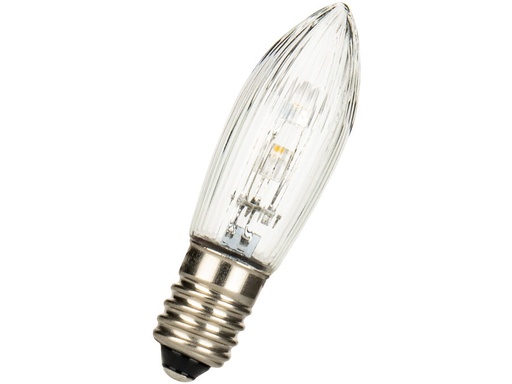 [H63261] LED Julelampe - 10-55V 0,3W E10 sokkel, Ø14x45mm, Hvid