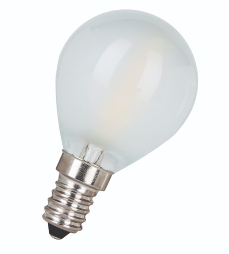 [H59794] G45 LED kronepære - 240V 4W opal, Dæmpbar, E14 (2700K)